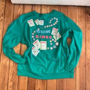 Vintage Cozy Teal BINGO Sweatshirt